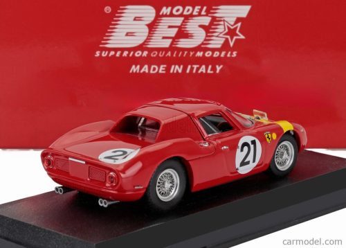 FERRARI  250LM 3.3L V12 COUPE N 21 WINNER ZOLDER LIMBURG GP 1965 LUCIEN BIANCHI  RED YELLOW