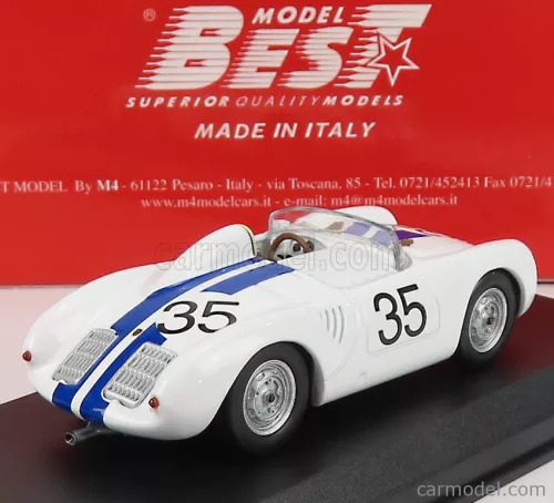 PORSCHE  550 RS SPIDER N 35 24h LE MANS 1957 HUGUS - G.DE BEAUFORT  WHITE BLUE
