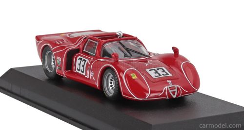 ALFA ROMEO  T33.2 V8 TEAM AUSCA RACING INC. N 33 6h WATKINS GLEN 1968 HORST KWECH - JOHN MARTINO  RED WHITE