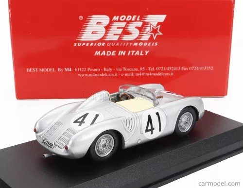 PORSCHE  550RS SPIDER TEAM PORSCHE K.G. N 41 12h SEBRING 1958 HARRY SCHELL - WOLFANG SEIDEL  SILVER