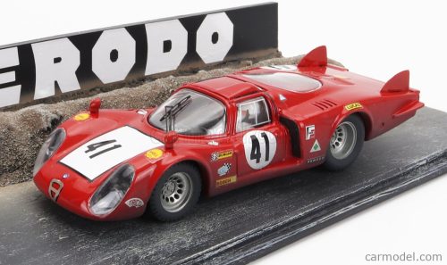 ALFA ROMEO  DIORAMA - 33/2 LONG TAIL TEAM AUTODELTA N 41 24h LE MANS 1968 NINO VACCARELLA  RED WHITE