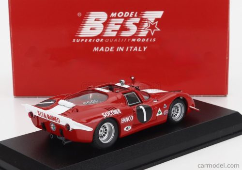 ALFA ROMEO  33.2 N 1 WINNER 6h NOVA LISBOA 1970 ANTONIO PEIXIHNO - VAN ROOYEN  RED WHITE