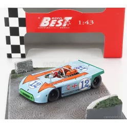   PORSCHE  DIORAMA - 908/03 SPIDER N 12 TARGA FLORIO 1970 JOSEPH SIFFERT  LIGHT BLUE ORANGE