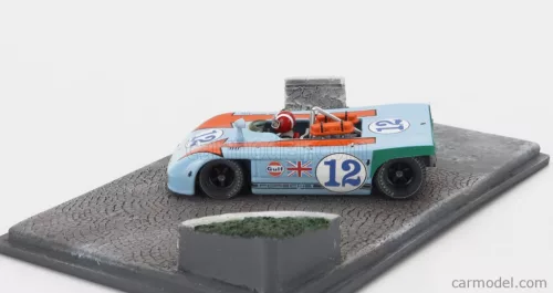 PORSCHE  DIORAMA - 908/03 SPIDER N 12 TARGA FLORIO 1970 JOSEPH SIFFERT  LIGHT BLUE ORANGE