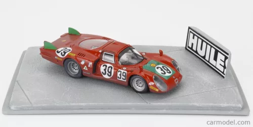 ALFA ROMEO  DIORAMA T33.2 TEAM AUTODELTA SPA N 39 24h LE MANS 1968 IGNAZIO GIUNTI - GIOVANNI GALLI  RED