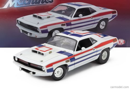 PLYMOUTH  HEMI CUDA COUPE 1970  WHITE RED BLUE