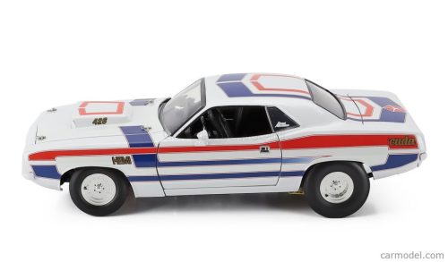 PLYMOUTH  HEMI CUDA COUPE 1970  WHITE RED BLUE