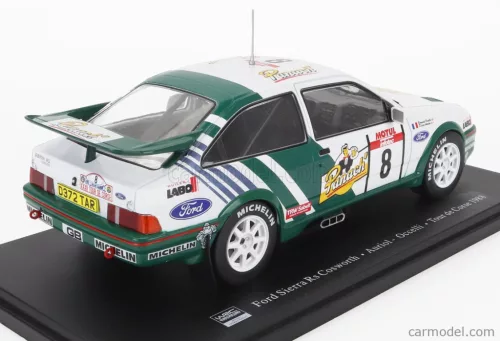 FORD ENGLAND  SIERRA COSWORTH RS500 N 8 WINNER RALLY TOUR DE CORSE 1988 DIDIER AURIOL - BERNARD OCCELLI  WHITE GREEN