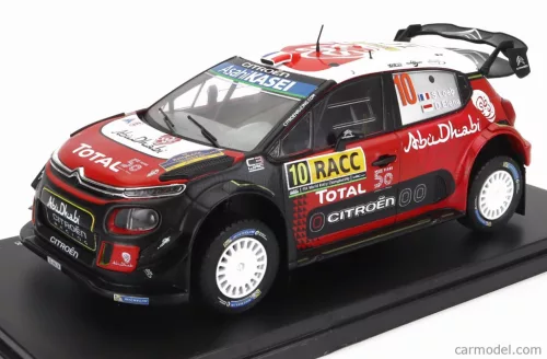 CITROEN  C3 WRC ABU DHABI N 10 WINNER RALLY CATALUNYA COSTA DAURADA 2018 SEBASTIAN LOEB - DANIEL ELENA  BLACK RED WHITE