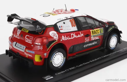 CITROEN  C3 WRC ABU DHABI N 10 WINNER RALLY CATALUNYA COSTA DAURADA 2018 SEBASTIAN LOEB - DANIEL ELENA  BLACK RED WHITE