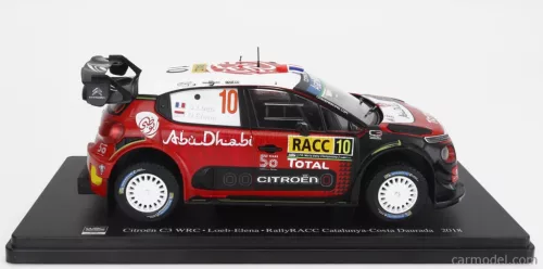 CITROEN  C3 WRC ABU DHABI N 10 WINNER RALLY CATALUNYA COSTA DAURADA 2018 SEBASTIAN LOEB - DANIEL ELENA  BLACK RED WHITE
