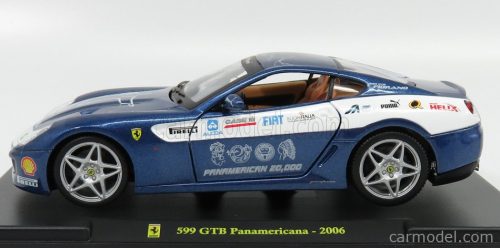 FERRARI  599 GTB FIORANO - PANAMERICANA 20.000 Km 2006 - CON VETRINA - WITH SHOWCASE  BLUE