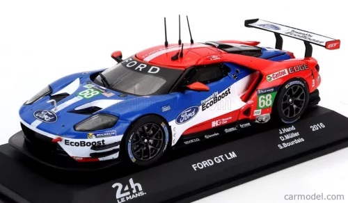 FORD USA  GT 3.5L TURBO V6 TEAM FORD CHIP GANASSI USA LHD N 68 WINNER LMGTE PRO CLASS 24h LE MANS 2016 JOEY HAND - DIRK MULLER - SEBASTIEN BOURDAIS  BLUE RED WHITE