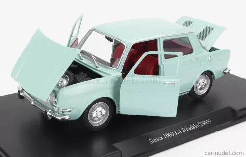 SIMCA  1000 LS STRADALE 1969 - DAMAGE DISPLAY BOX  VERY LIGHT BLUE