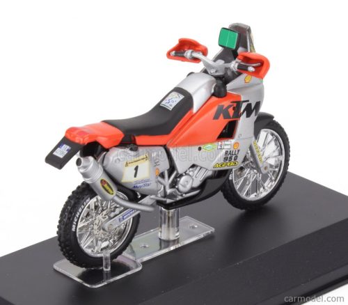 KTM  950 LC8 TEAM KTM N 1 WINNER RALLY MADRID DAKAR 2002 FABRIZIO MEONI  ORANGE WHITE