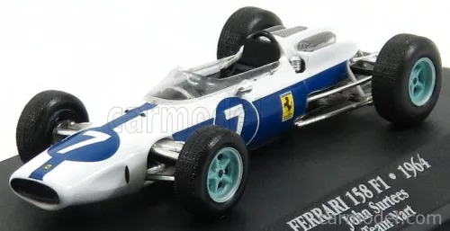 FERRARI  F1  158 TEAM N.A.R.T. NORTH AMERICAN RACING N 7 TEAM WORLD CHAMPION SEASON 1964 JOHN SURTEES  WHITE BLUE