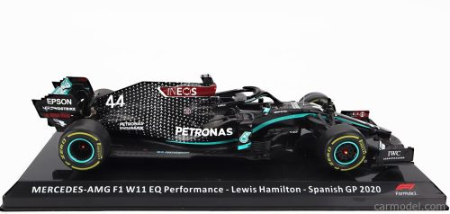 MERCEDES GP  F1  W11 EQ PERFORMANCE TEAM AMG PETRONAS MOTORSPORT N 44 WORLD CHAMPION WINNER SPANISH GP 2020 LEWIS HAMILTON - BLISTER BOX  BLACK GREEN