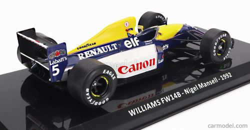 WILLIAMS  F1  FW14B RENAULT N 5 WORLD CHAMPION SEASON 1992 NIGEL MANSELL - BLISTER BOX  BLUE YELLOW WHITE