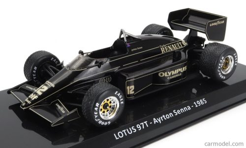 LOTUS  F1  97T RENAULT TURBO TEAM LOTUS N 12 WINNER PORTUGAL GP 1985 AYRTON SENNA - BLISTER BOX  BLACK GOLD