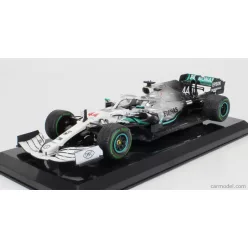  MERCEDES GP  F1  W10 EQ POWER+ TEAM AMG PETRONAS MOTORSPORT WORLD CHAMPION N 44 GERMAN GP 2019 LEWIS HAMILTON - DAMAGE BLISTER BOX  WHITE SILVER BLACK