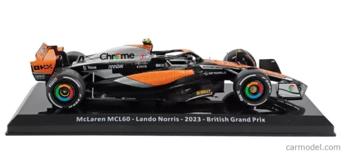 McLAREN  F1  MCL60 TEAM McLAREN N 4 2nd BRITISH GP 2023 LANDO NORRIS - BLISTER BOX  ORANGE BLACK