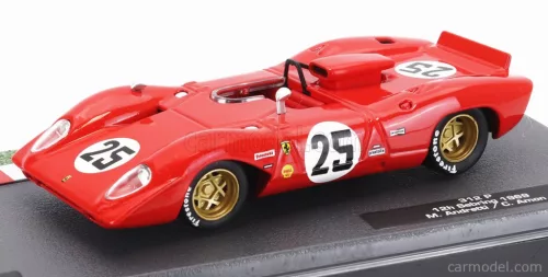 FERRARI  312P 3-0L SPIDER TEAM SEFAC N 25 2nd 12h SEBRING 1969 MARIO ANDRETTI - CHRIS AMON  RED