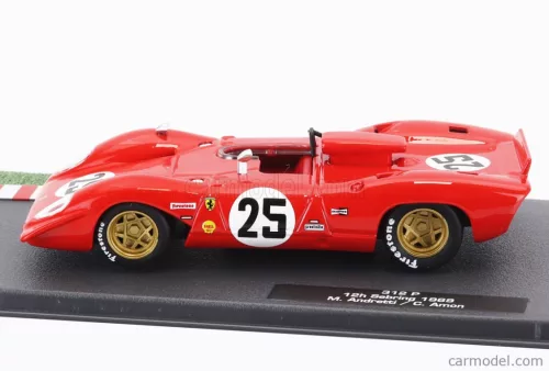 FERRARI  312P 3-0L SPIDER TEAM SEFAC N 25 2nd 12h SEBRING 1969 MARIO ANDRETTI - CHRIS AMON  RED