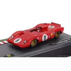   FERRARI  312P SPIDER N 8 2nd 1000Km SPA FRANCORCHAMPS 1969 PEDRO RODRIGUEZ - DAVID PIPER  RED