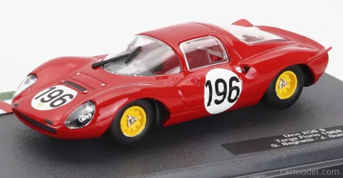 FERRARI  DINO 206S COUPE TEAM SEFAC N 196 2nd TARGA FLORIO 1966 GIANCARLO BAGHETTI - JEAN GUICHET  RED WHITE