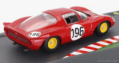 FERRARI  DINO 206S COUPE TEAM SEFAC N 196 2nd TARGA FLORIO 1966 GIANCARLO BAGHETTI - JEAN GUICHET  RED WHITE