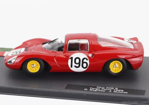FERRARI  DINO 206S COUPE TEAM SEFAC N 196 2nd TARGA FLORIO 1966 GIANCARLO BAGHETTI - JEAN GUICHET  RED WHITE