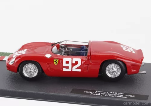 FERRARI  DINO 246SP SPIDER N 92 WINNER 1000km NURBURGRING 1962 PHIL HILL - OLIVIER GENDEBIEN  RED