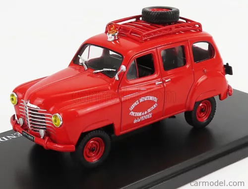 RENAULT  COLORALE POMPIERS BREAK 4x4 SERVICE DEPARTEMENTAL D'INCENDIE ET DE SECOURS DE LA VENDEE 1955  RED