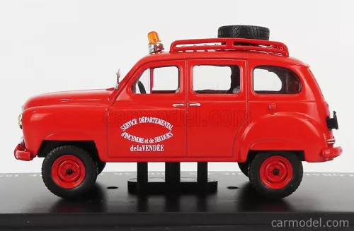 RENAULT  COLORALE POMPIERS BREAK 4x4 SERVICE DEPARTEMENTAL D'INCENDIE ET DE SECOURS DE LA VENDEE 1955  RED