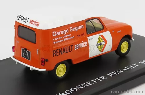 RENAULT  R4 VAN FOURGONETTE GARAGE SEGUIN RENAULT SERVICE 1952  ORANGE WHITE