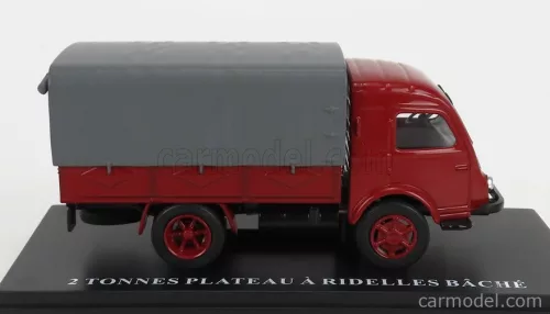 RENAULT  TRUCK TELONATO 2 TONNES PLATEAU A DIDELLES BACHE 1947  RED GREY