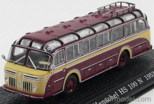 HENSCHEL  HS100N AUTOBUS 1953 - DAMAGE DISPLAY BOX  BORDEAUX CREAM