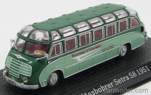 SETRA  KASSBOHRER S8 AUTOBUS TOURISME ET VOYAGES 1951 - DAMAGE DISPLAY BOX  2 TONE GREEN
