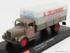BERLIET  GDR 7W TRUCK TELONATO LIVRAISONS A.DELOMBRE 1954  BROWN GREY