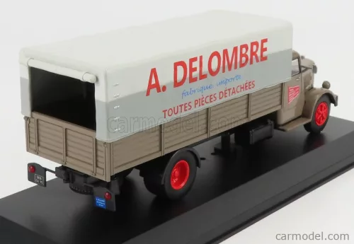 BERLIET  GDR 7W TRUCK TELONATO LIVRAISONS A.DELOMBRE 1954  BROWN GREY