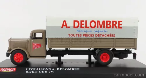 BERLIET  GDR 7W TRUCK TELONATO LIVRAISONS A.DELOMBRE 1954  BROWN GREY