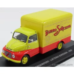   FIAT  615N TRUCK VAN FRIGORIFERO 1955 - BURRO LATTERIA SORESINA  YELLOW RED