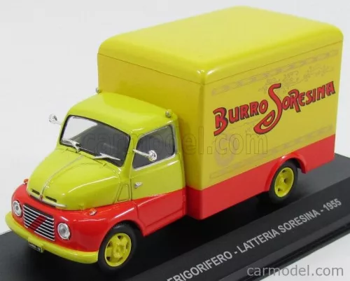 FIAT  615N TRUCK VAN FRIGORIFERO 1955 - BURRO LATTERIA SORESINA  YELLOW RED
