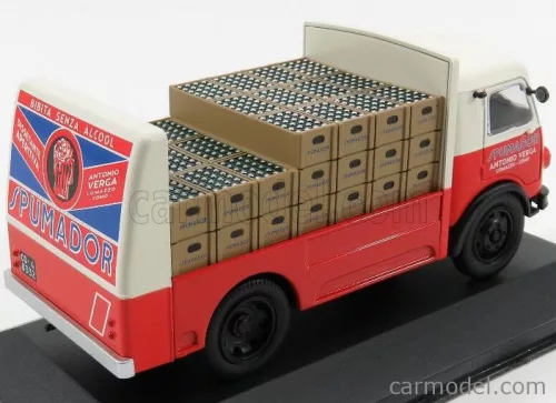 OM FIAT  LEONCINO TRUCK PORTABOTTIGLIE SPUMADOR 1957 - TRANSPORT BOTTLE  RED WHITE