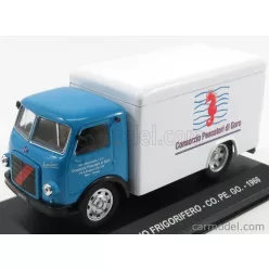   OM FIAT  LEONCINO TRUCK FRIGORIFERO CONSORZIO PESCATORI DI GORO 1966  LIGHT BLUE WHITE