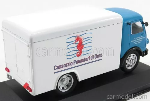OM FIAT  LEONCINO TRUCK FRIGORIFERO CONSORZIO PESCATORI DI GORO 1966  LIGHT BLUE WHITE