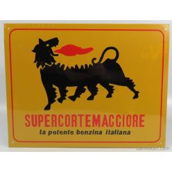   ACCESSORIES  METAL PLATE TARGA SUPERCORTEMAGGIORE AGIP (34.0cm X 26.0cm)  YELLOW