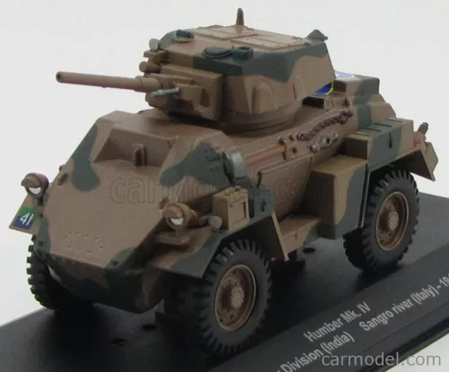 HUMBER  TANK MK.IV 8th INFANTRY DIVISION INDIA SANGRO RIVER ITALY 1943 - DAMAGE DISPLAY BOX  MILITARY CAMOUFLAGE