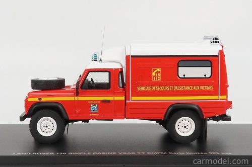 Land Rover  DEFENDER 130 PICK-UP CLOSED VSAB TT BMPM SAPEURS POMPIERS VEHICULE DE SECOURS ET D'ASSISTANCE AUX VICTIMES 1986
