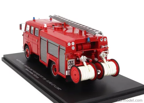 SAVIEM  SM7 DOUBLE CABINE TANKER TRUCK SAPEURS POMPIERS ROCHER FPT 28 EURE-ET-LOIR 1976  RED